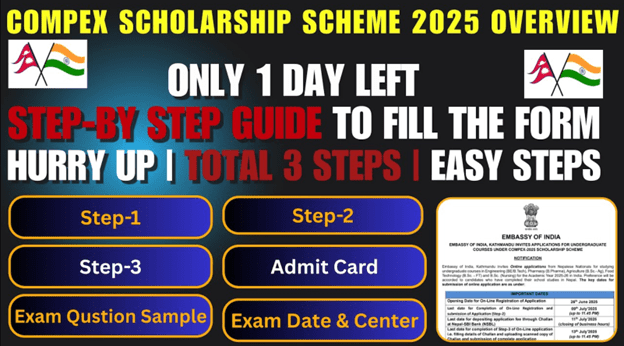 COMPEX Scholarship 2025 Overview & Last Date Reminder | Step-2 & Step-3 Deadline | Embassy of India Kathmandu 1 Picture3 1